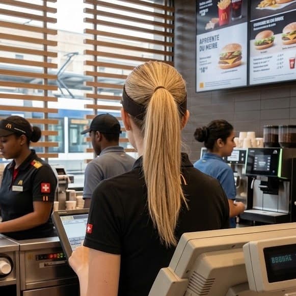 Amandine au McDo, premier job