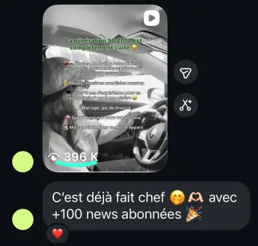 Résultat réel d'un participant